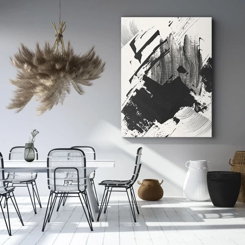 Bild auf Leinwand - Leinwandbild - Abstraktion – Ausdruck von Schwarz - 70x100 cm