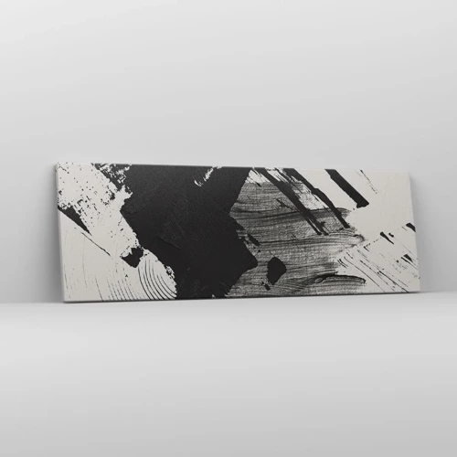 Bild auf Leinwand - Leinwandbild - Abstraktion – Ausdruck von Schwarz - 90x30 cm