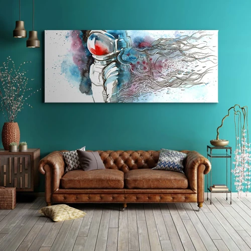 Bild auf Leinwand - Leinwandbild - Allein mit Platz - 100x40 cm