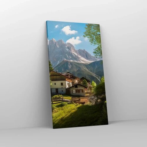 Bild auf Leinwand - Leinwandbild - Alpenidylle - 45x80 cm