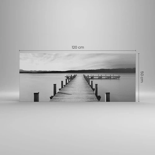 Bild auf Leinwand - Leinwandbild - An der Wasserstelle - Ruhe - 120x50 cm