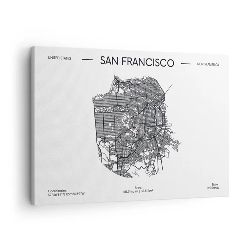 Bild auf Leinwand - Leinwandbild - Anatomie von San Francisco - 70x50 cm