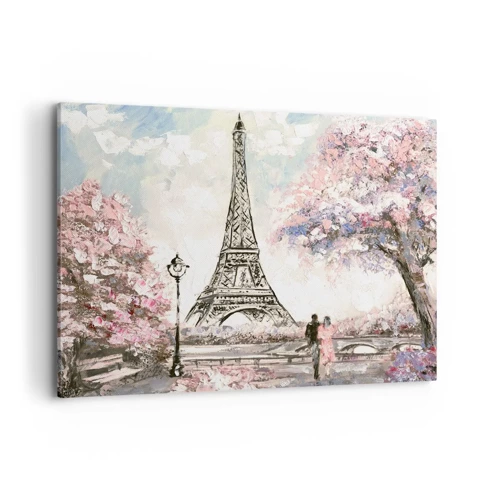 Bild auf Leinwand - Leinwandbild - Aprilspaziergang durch Paris - 100x70 cm