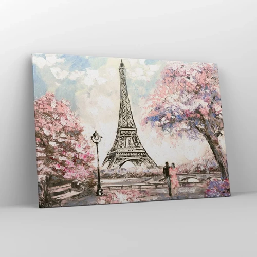 Bild auf Leinwand - Leinwandbild - Aprilspaziergang durch Paris - 100x70 cm