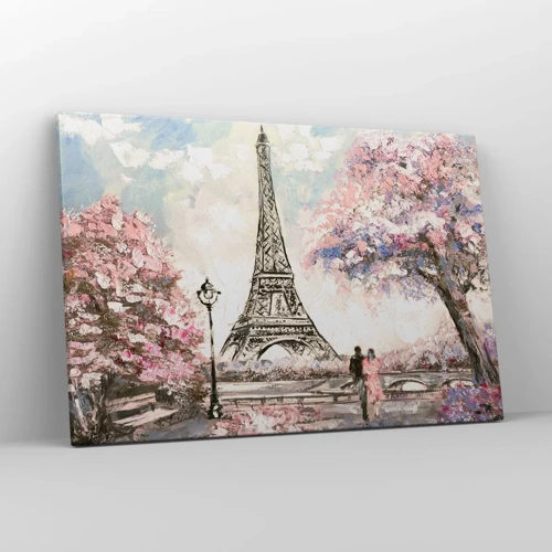 Bild auf Leinwand - Leinwandbild - Aprilspaziergang durch Paris - 120x80 cm