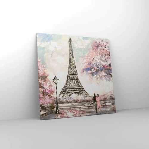 Bild auf Leinwand - Leinwandbild - Aprilspaziergang durch Paris - 70x70 cm