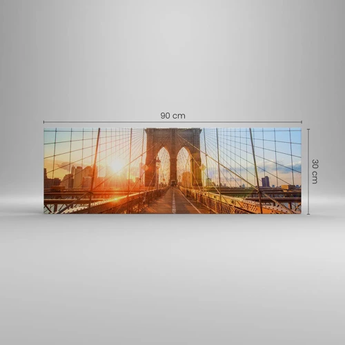 Bild auf Leinwand - Leinwandbild - Auf der goldenen Brücke - 90x30 cm