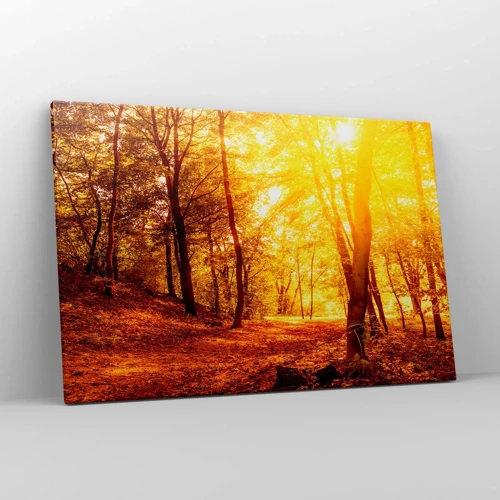 Bild auf Leinwand - Leinwandbild - Auf die goldene Lichtung - 120x80 cm