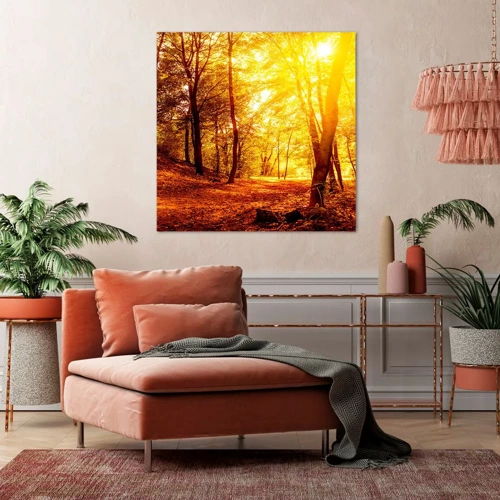 Bild auf Leinwand - Leinwandbild - Auf die goldene Lichtung - 30x30 cm