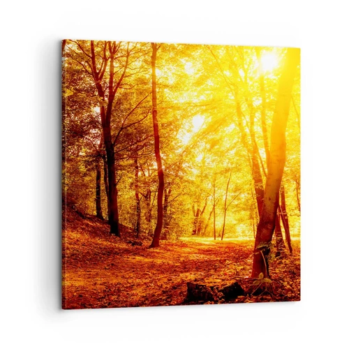 Bild auf Leinwand - Leinwandbild - Auf die goldene Lichtung - 60x60 cm