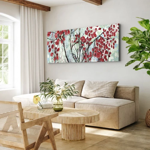 Bild auf Leinwand - Leinwandbild - Baum in Scharlachrot - 160x50 cm