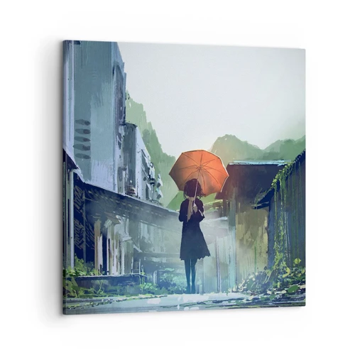 Bild auf Leinwand - Leinwandbild - Belebender Regen - 50x50 cm