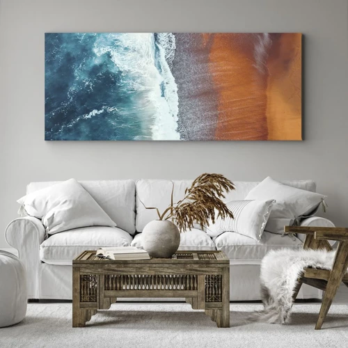 Bild auf Leinwand - Leinwandbild - Berührung des Ozeans - 100x40 cm