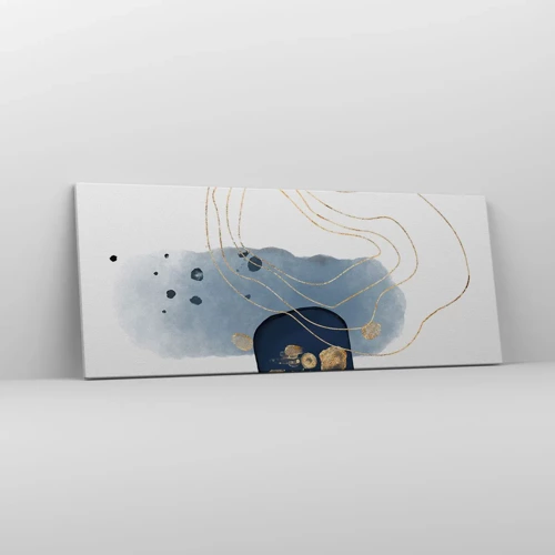 Bild auf Leinwand - Leinwandbild - Blau-goldene Fantasie - 100x40 cm