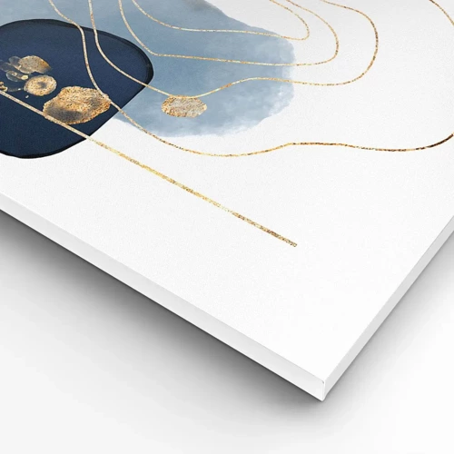 Bild auf Leinwand - Leinwandbild - Blau-goldene Fantasie - 55x100 cm