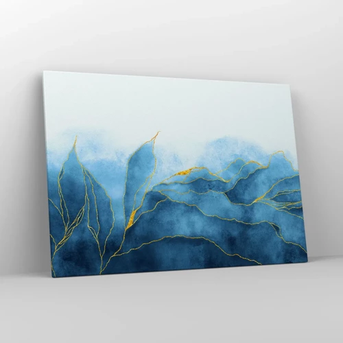 Bild auf Leinwand - Leinwandbild - Blau im Gold - 100x70 cm