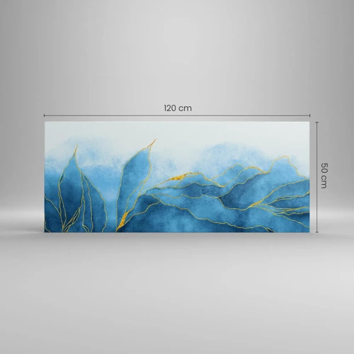 Bild auf Leinwand - Leinwandbild - Blau im Gold - 120x50 cm