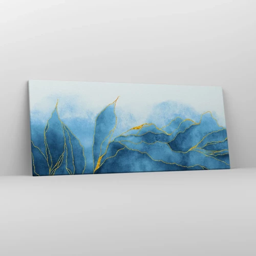 Bild auf Leinwand - Leinwandbild - Blau im Gold - 120x50 cm