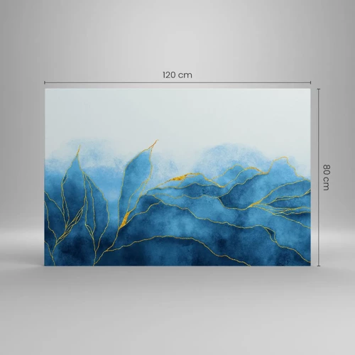 Bild auf Leinwand - Leinwandbild - Blau im Gold - 120x80 cm