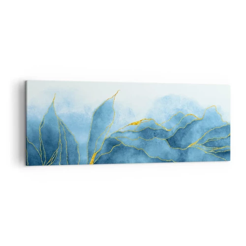 Bild auf Leinwand - Leinwandbild - Blau im Gold - 140x50 cm
