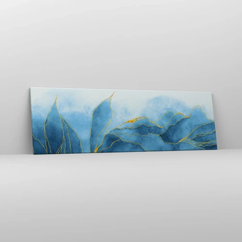 Bild auf Leinwand - Leinwandbild - Blau im Gold - 160x50 cm