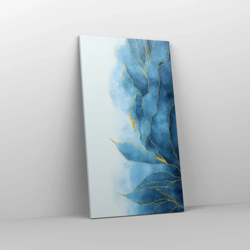 Bild auf Leinwand - Leinwandbild - Blau im Gold - 45x80 cm