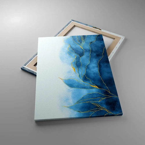 Bild auf Leinwand - Leinwandbild - Blau im Gold - 50x70 cm