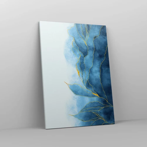 Bild auf Leinwand - Leinwandbild - Blau im Gold - 50x70 cm