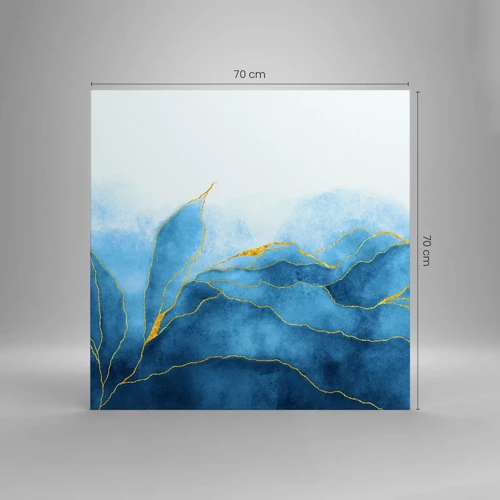 Bild auf Leinwand - Leinwandbild - Blau im Gold - 70x70 cm