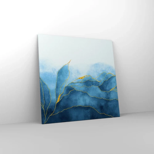 Bild auf Leinwand - Leinwandbild - Blau im Gold - 70x70 cm