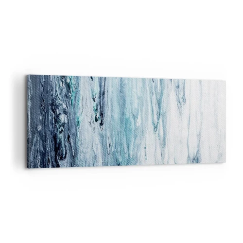 Bild auf Leinwand - Leinwandbild - Blaue Eiszapfen - 100x40 cm