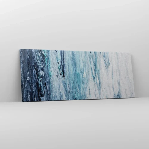 Bild auf Leinwand - Leinwandbild - Blaue Eiszapfen - 100x40 cm