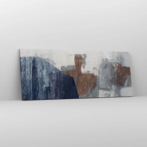 Bild auf Leinwand - Leinwandbild - Blaue und braune Formen - 100x40 cm