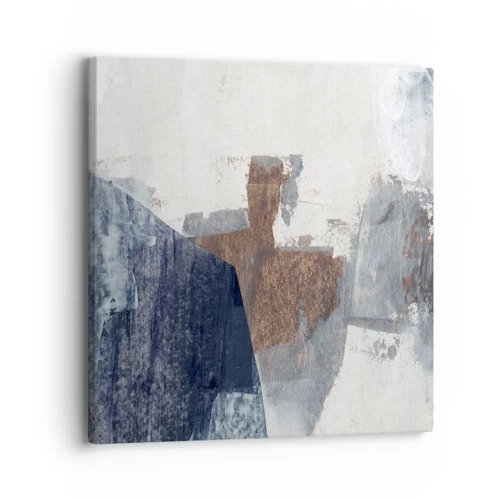 Bild auf Leinwand - Leinwandbild - Blaue und braune Formen - 30x30 cm