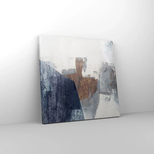 Bild auf Leinwand - Leinwandbild - Blaue und braune Formen - 30x30 cm