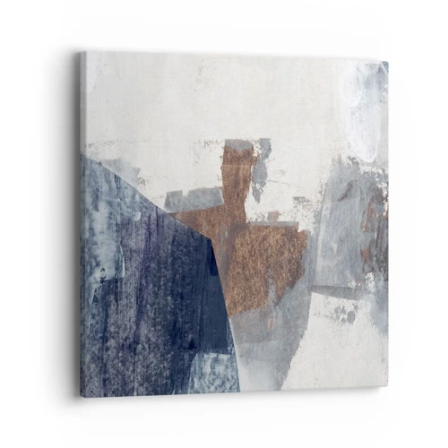 Bild auf Leinwand - Leinwandbild - Blaue und braune Formen - 40x40 cm