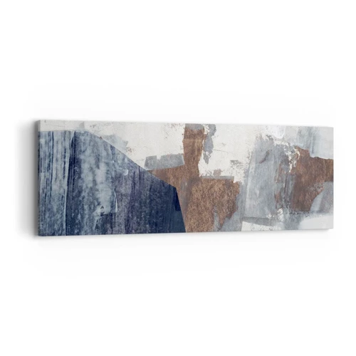 Bild auf Leinwand - Leinwandbild - Blaue und braune Formen - 90x30 cm