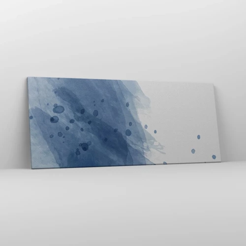 Bild auf Leinwand - Leinwandbild - Blauer Tüll - 120x50 cm