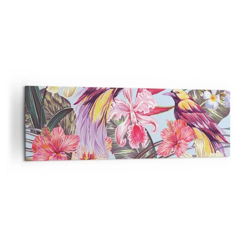 Bild auf Leinwand - Leinwandbild - Blütenblätter und Federn - 160x50 cm