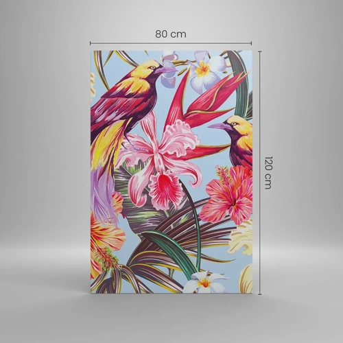 Bild auf Leinwand - Leinwandbild - Blütenblätter und Federn - 80x120 cm