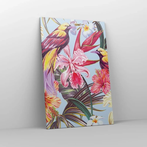 Bild auf Leinwand - Leinwandbild - Blütenblätter und Federn - 80x120 cm