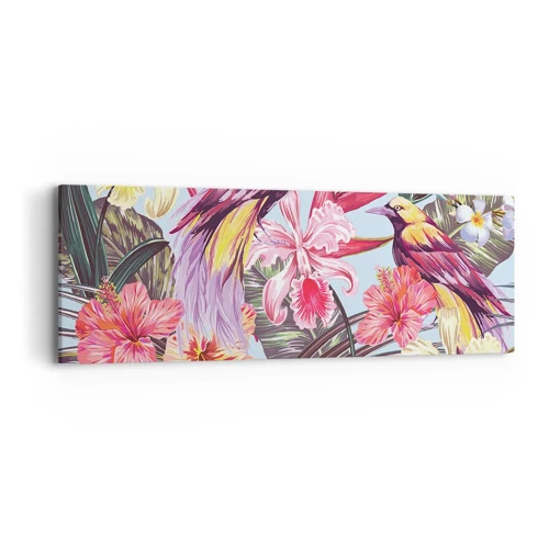 Bild auf Leinwand - Leinwandbild - Blütenblätter und Federn - 90x30 cm