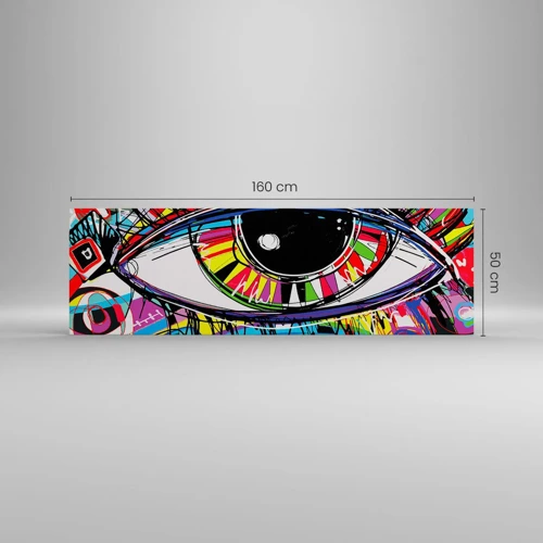 Bild auf Leinwand - Leinwandbild - Buntes Auge - bunte Seele - 160x50 cm