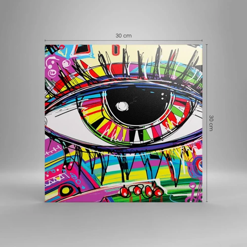 Bild auf Leinwand - Leinwandbild - Buntes Auge - bunte Seele - 30x30 cm