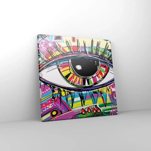 Bild auf Leinwand - Leinwandbild - Buntes Auge - bunte Seele - 30x30 cm