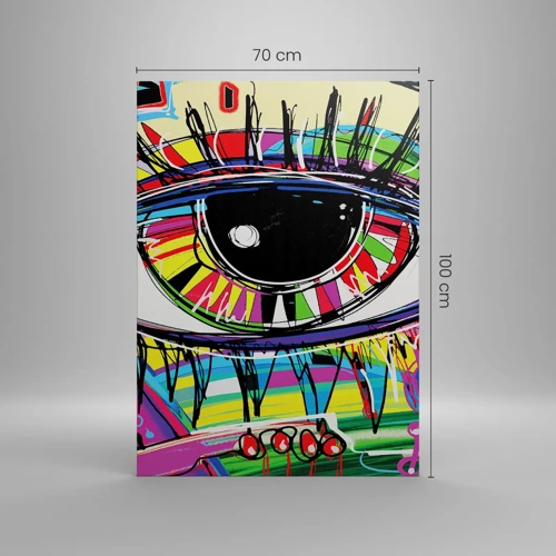 Bild auf Leinwand - Leinwandbild - Buntes Auge - bunte Seele - 70x100 cm