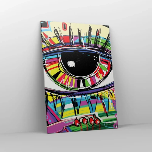 Bild auf Leinwand - Leinwandbild - Buntes Auge - bunte Seele - 70x100 cm