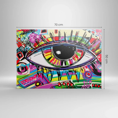 Bild auf Leinwand - Leinwandbild - Buntes Auge - bunte Seele - 70x50 cm