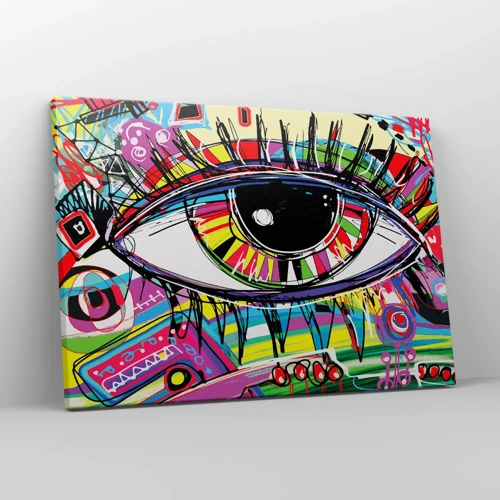 Bild auf Leinwand - Leinwandbild - Buntes Auge - bunte Seele - 70x50 cm