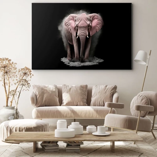 Bild auf Leinwand - Leinwandbild - Denke nicht an einen rosa Elefanten! - 70x50 cm